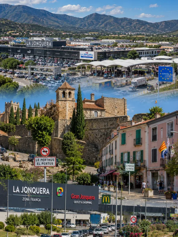 Zone commerciale du Perthus / La Jonquera, à la frontière franco-espagnole